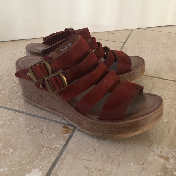 *SOLD* Free People x A.S.98/AS98 leather wedge platform sandals with buckles - Picture 3 of 14